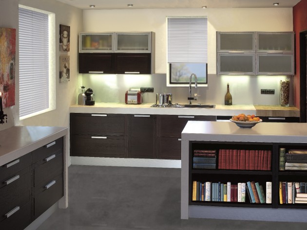 Cuisine quadra inova cuisine cuisine moderne avec placard noir ... Cuisine moderne noire