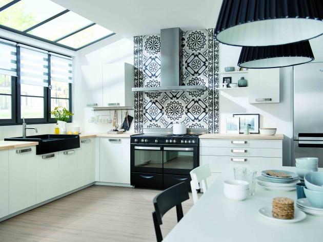 Cuisine artwood schmidt cuisine moderne noire et blanche avec ... Cuisine moderne noire
