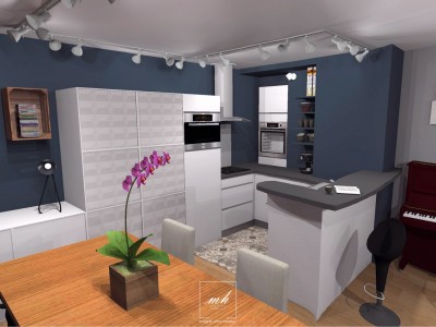 Cuisine contemporaine grise photo page 4 : idéesmaison.com Cuisine contemporaine grise