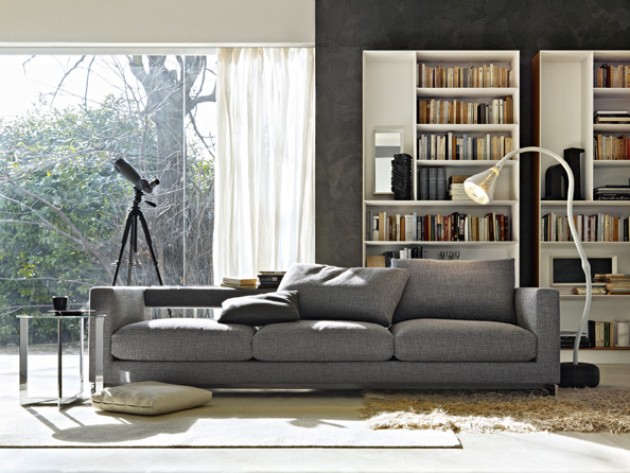 Canapés sofas reversi molteni & c dada salon moderne avec ... Salon moderne design gris
