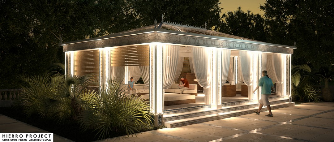 3D Pool House de nuit