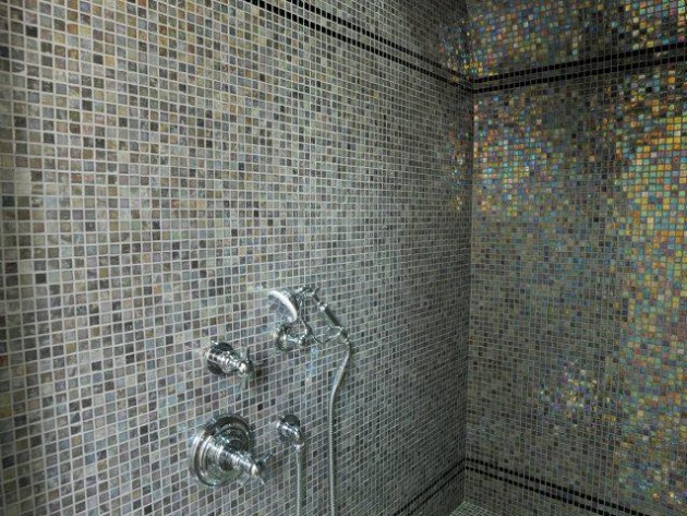 Douche et Hammam avec mosaïque en platine