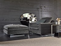 Fauteuil convertible en velours gris