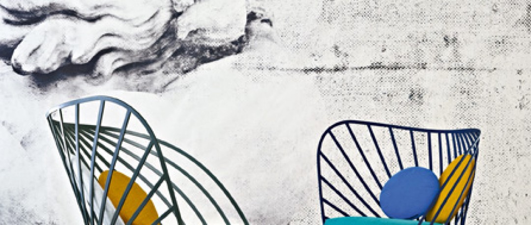 Fauteuil en aluminium coloré