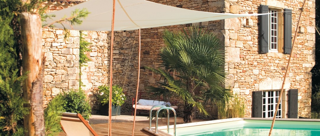 Piscine bois hexagonale