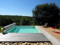 Piscinelle BO : Piscine carrée avec un volet roulant