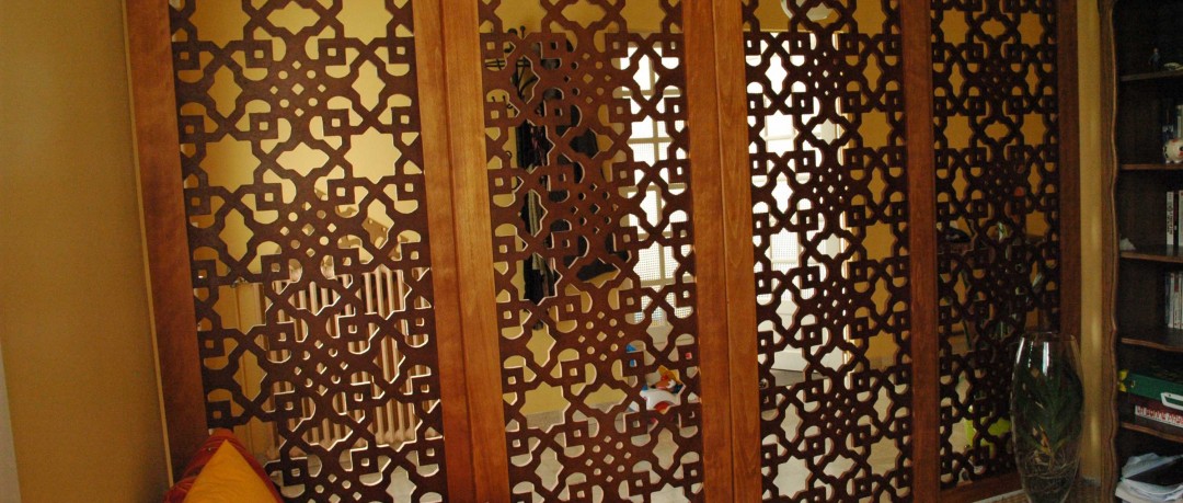 Portes coulissantes en claustra moucharabieh