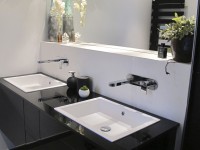Rénovation salle de bain - Grand meuble suspendu avec doubles lavabo