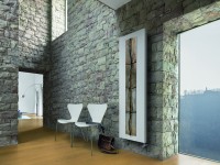 Salle de séjour avec murs en pierres style chateau fort