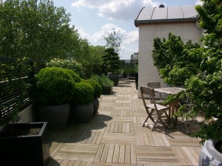 Terrasse en caillebotis