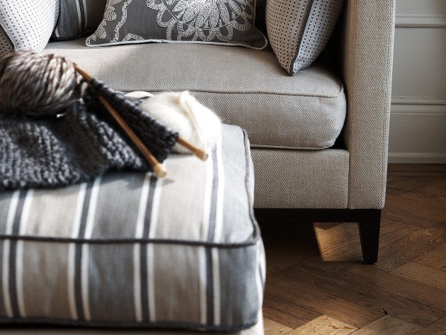 Tissu d'ameublement pour canapé et pouf repose pieds