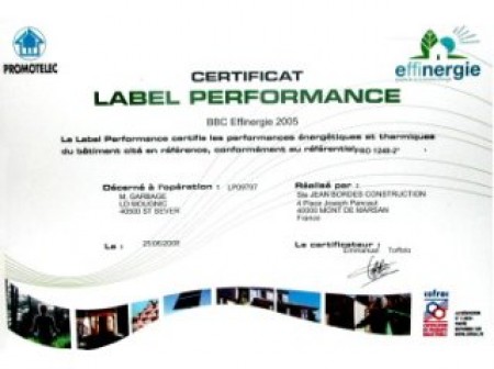 Label de Performance énergétique Promotelec